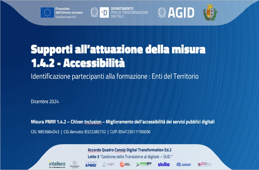 Iniziativa formativa per la diffusione della cultura dell'accessibilità digitale sulla Città Metropolitana